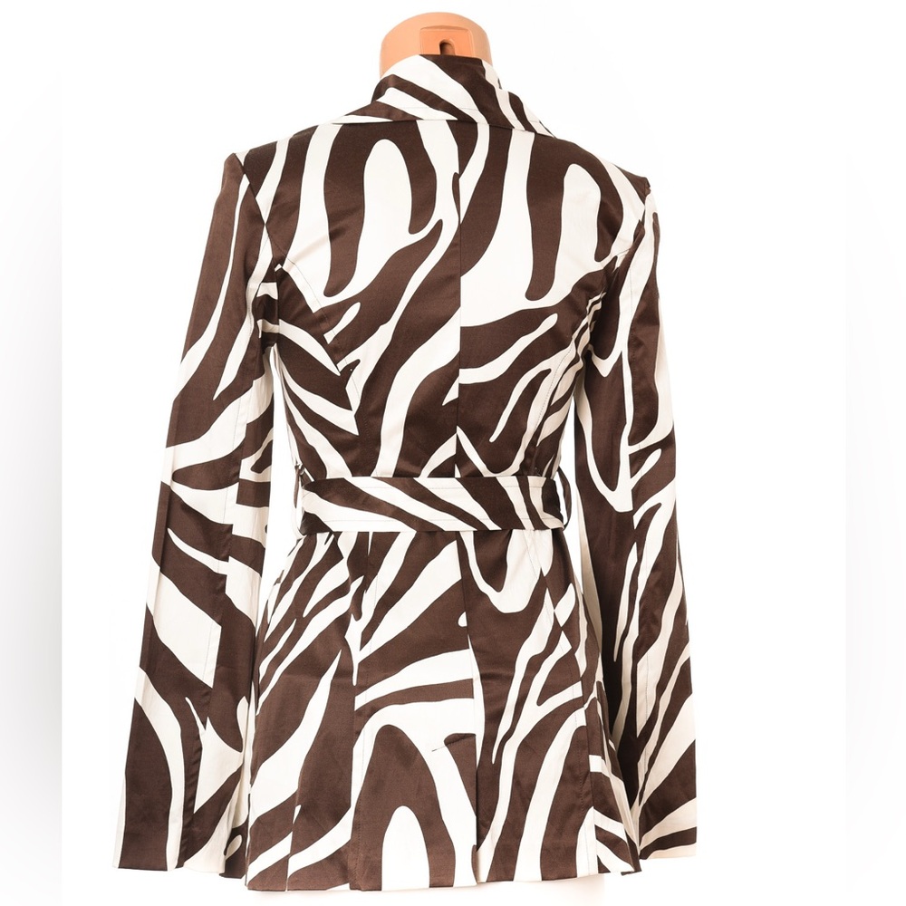 iz Byer California Vintage Brown and White Animal Print Coat L - Picture 2 of 7